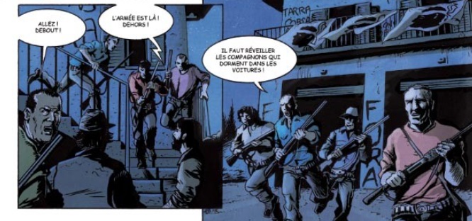 extrait bd Aléria 1975 - Tome 1 - Escrocs fora !